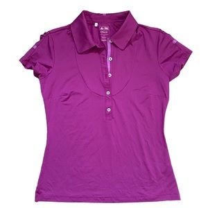 Adidas ClimaLite Athletic Golf Shirt Size S Small 4-6 Magenta